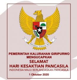 SELAMAT HARI KESAKTIAN PANCASILA 1 OKTOBER 2020