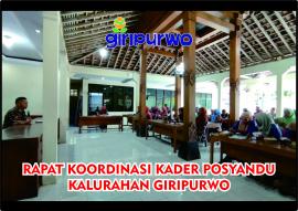 RAPAT KOORDINASI PENURUNAN STUNTING KADER POSYANDU KALURAHAN GIRIPURWO